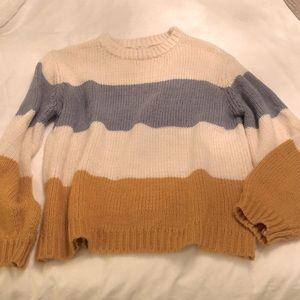 Vici Relaxed Fit Colorblock Crewneck Sweater - Size Medium